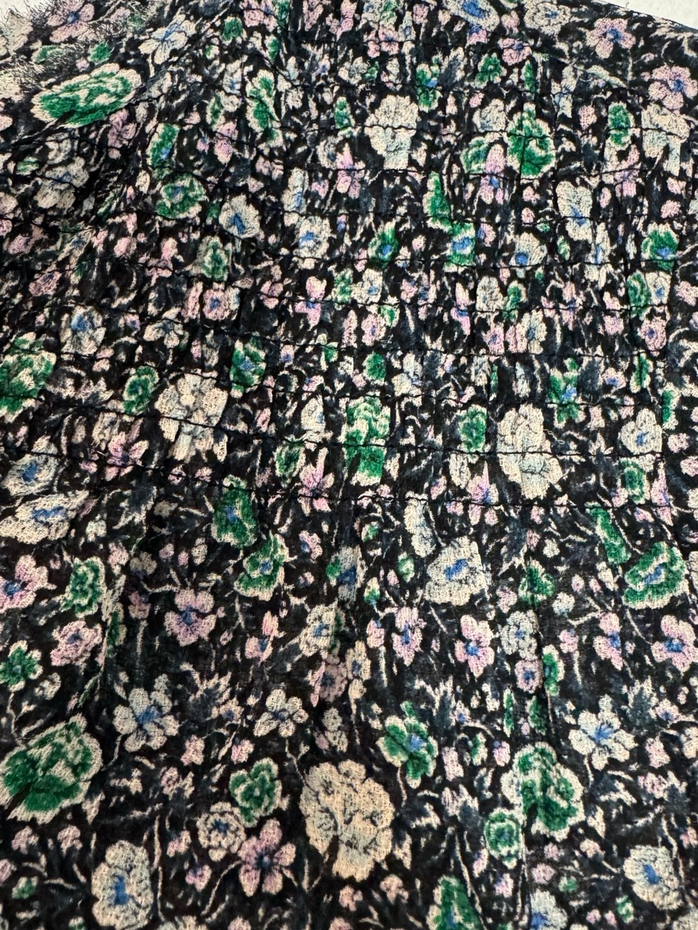 Rebecca Taylor Floral 100% Silk Popover Blouse Top Long Sleeve Size 6 V-Neck - Picture 11 of 11
